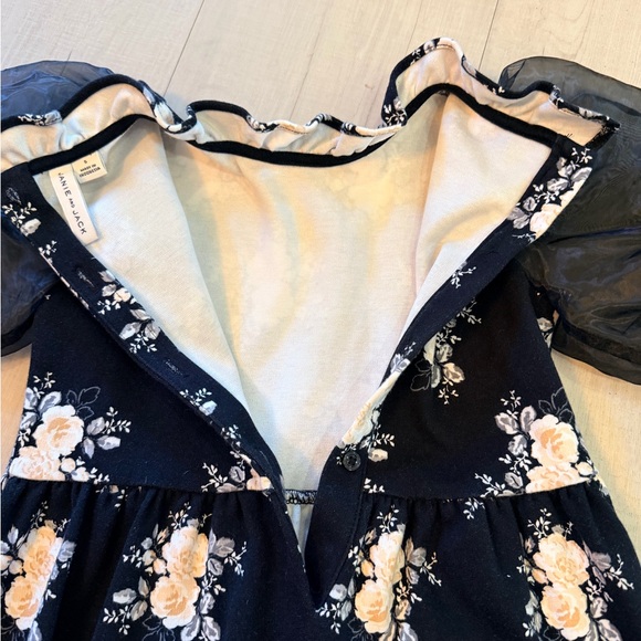 Janie and Jack Floral Puff Sleeve Kids Dress - Picture 6 of 9